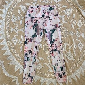 RBX Pink and Green Watercolor Active Leggings